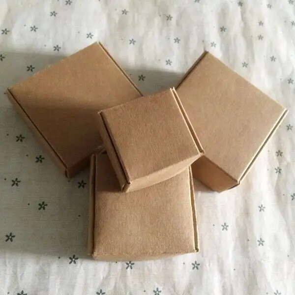 100Pcs Kraft Paper Gift Packaging Box Custom Carton Cardboard Box Handmade Soap Jewelry Candy Packages Paper Box Small