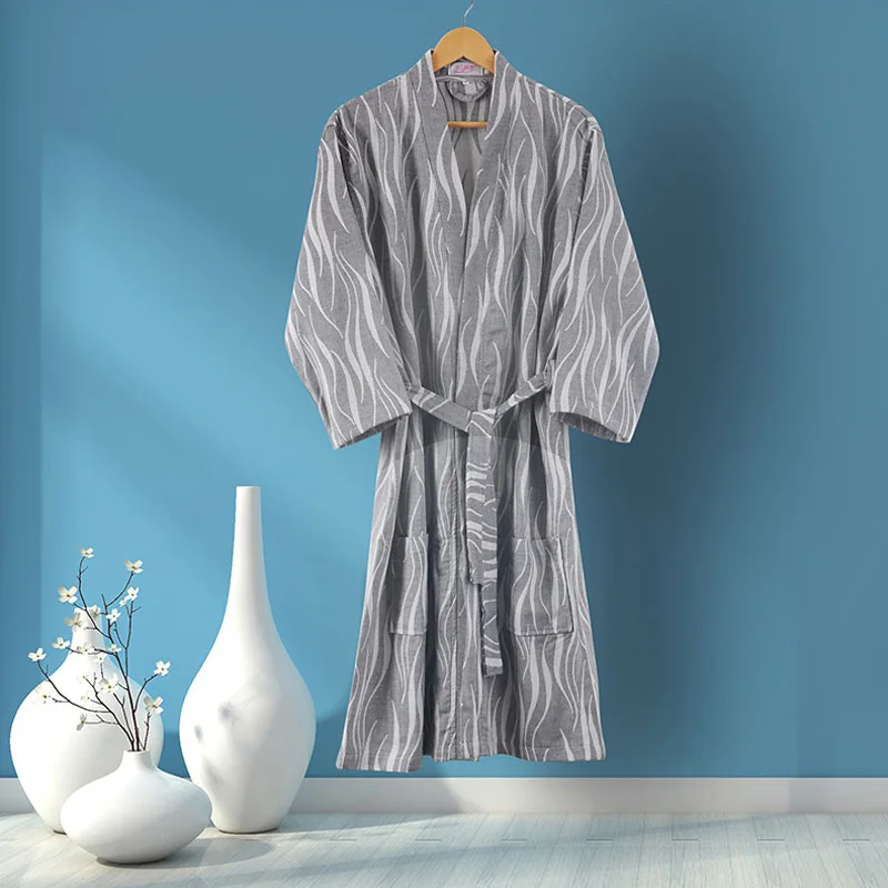 Women 100% cotton Nightgown women Autumn New gauze Robe Japanese Style Ladies Nightgown 100% Cotton Bathrobe Sleepwear