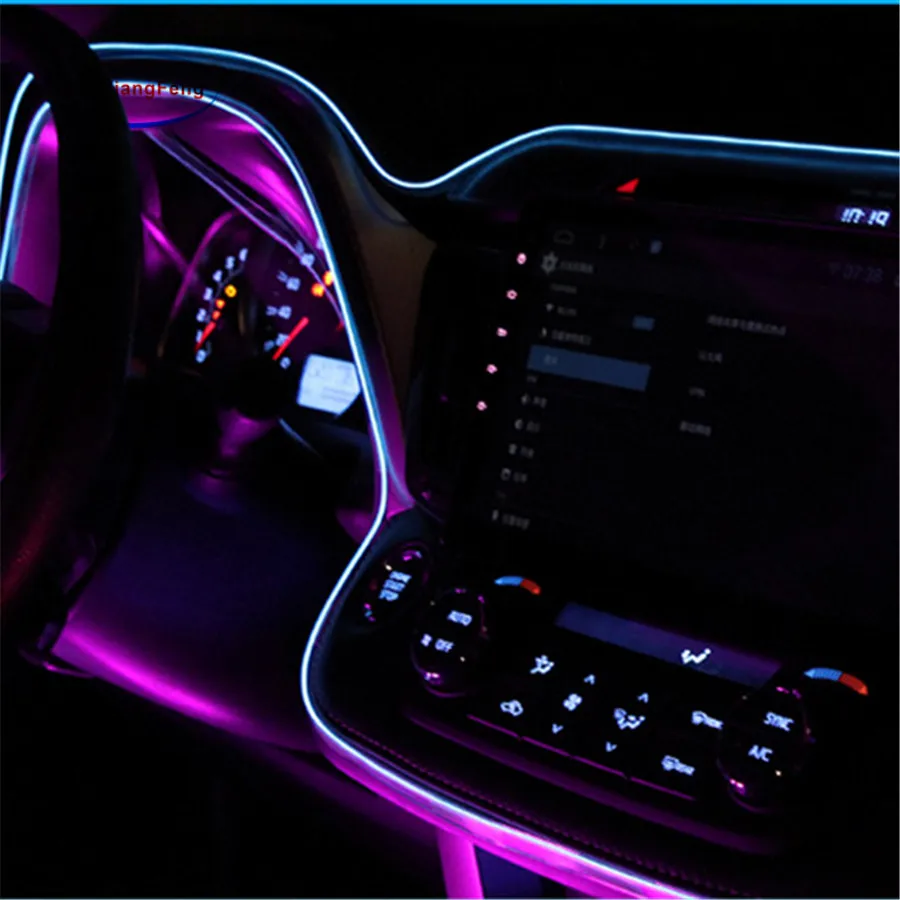 1-5 M Car interior lights 10color 1-5m Neon Light Glow EL Wire Rope tape Cable Strip 12V LED cold Light Shoes Clothing decorate