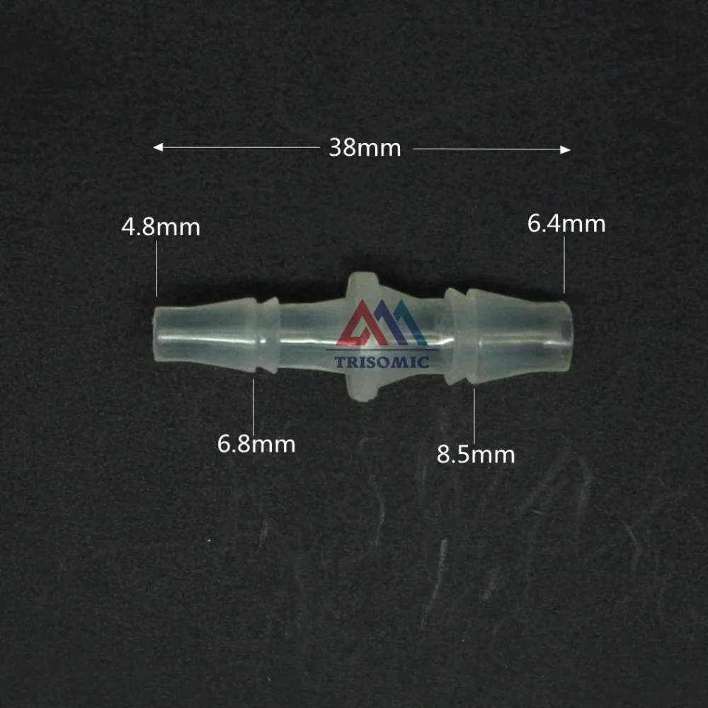 

6.4mm*4.8mm Straight Reducing Connector Plastic Fitting Barbed Reducing Connector