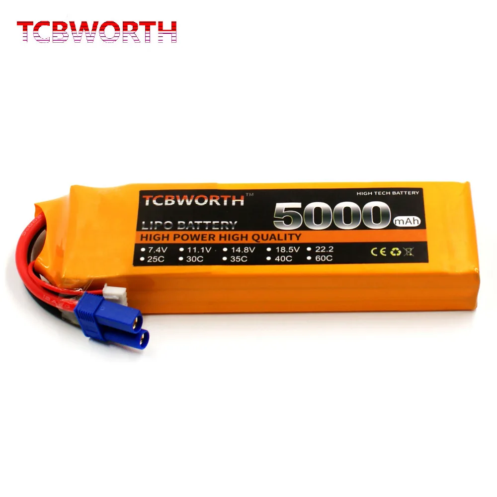 TCBWORTH 2S 7.4V 5000mAh 25C RC LiPo battery For RC Airplane Quadrotor Drone Remote Control Model Batteries LiPo AKKU