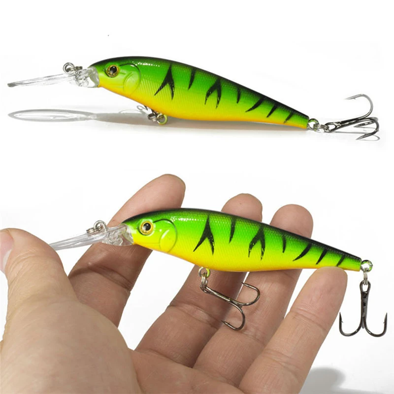 1 SZTUK Kolorowy wzór pasków 11 cm 10,5 g Twarda przynęta Minnow Streak Przynęty wędkarskie Bass Fresh Water Hook Diving Perch Wobbler Fish
