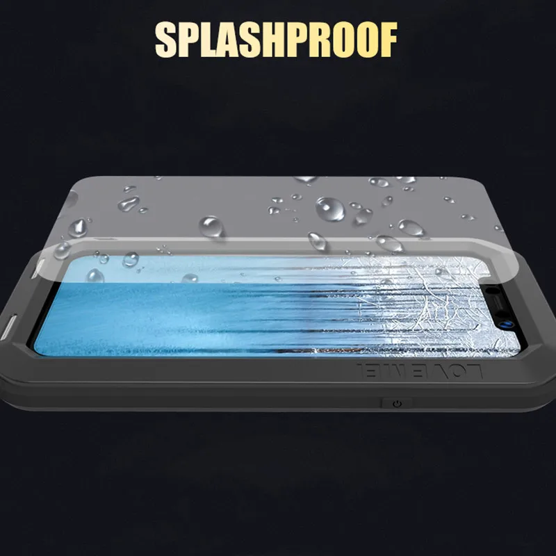 Powerful Armor Case For iPhone Xs Max XR Premium Shockproof Aluminum Cases Cover for iPhone X XS 10 Rugged free Tempered Glass