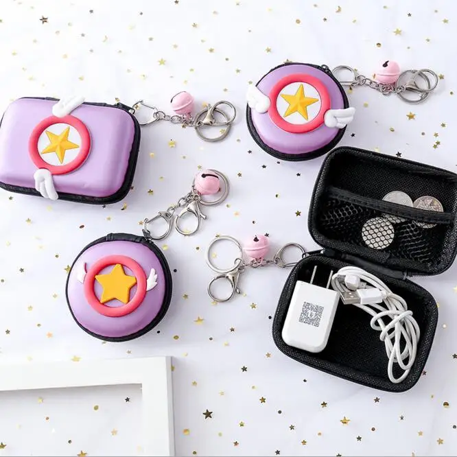 Creative Cartoon Kawaii Pocket Desk Storage Holder Bag Coin Headphones Notes USB Cable Stationery Organizer Holder Birthday Gift