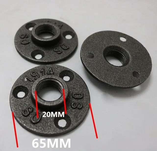 

DN15 Iron Flange Casting Antique Flange Base Bracket For G1/2" Tube Pipe 16pcs/Lot Free Shipping cast iron pipe flange