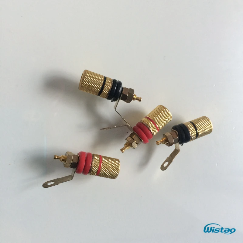 Terminale IWISTAO 4 pz/lotto per custodia per altoparlanti placcatura in oro lega di zinco facile installazione Audio HIFI in plastica fai da te