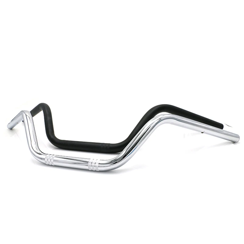 Motorcycle High Handlebar 22MM Universal Classic Silver Black Handle Bar for Motorbike Retro Scooter Motor Vintage Handlebars