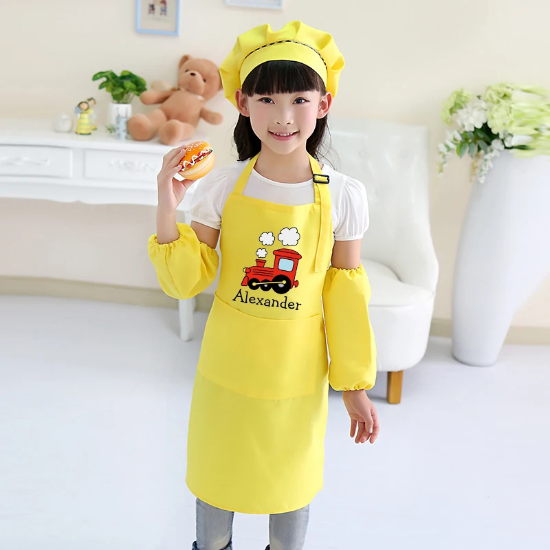 Children's Art Painting Cooking Baking Apron Baby Kindergarten Eating Clothes For Kid Pinafore DIY Class Smock