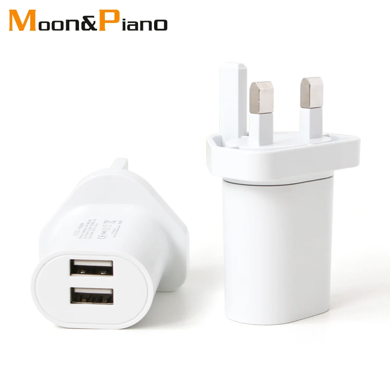 Dual usb Interface UK Adapter 5V 2.4A Charger Travel Power Plug Converter plug 3 Pin Socket UK Ireland Singapore Maldives Dubai