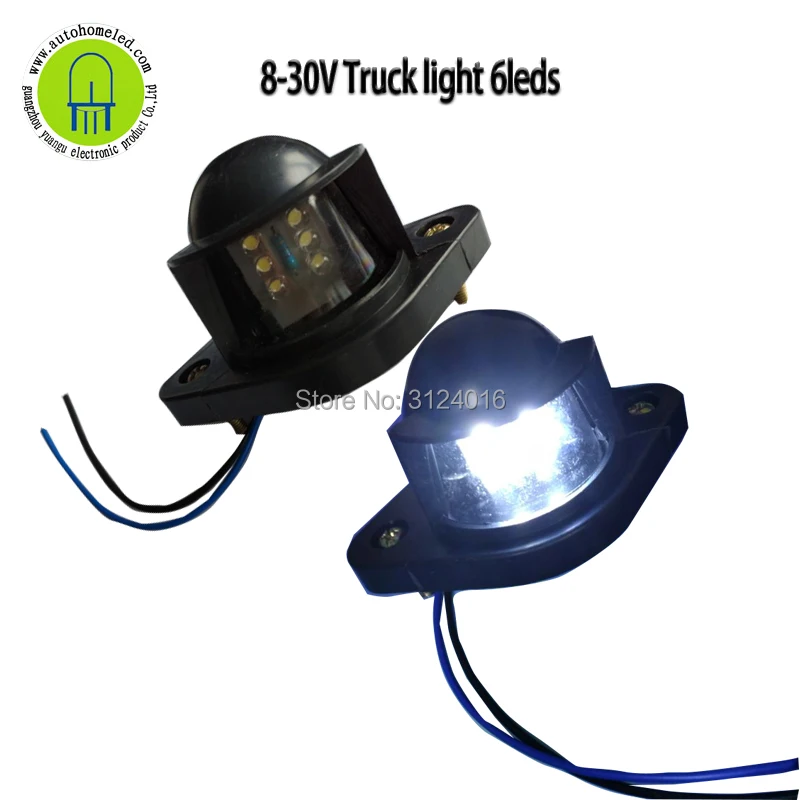 

1pc X dahosun Car Led License Plate Light for 12V 24V 6leds Rear Tail Truck Lorry Trailer Caravan