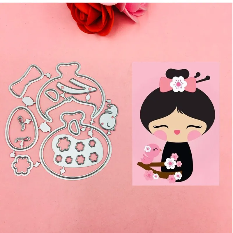 

Flower Girl Bow Ear Metal Cut Dies Stencils for Scrapbooking Stamp/Photo Album Decorative Embossing DIY Paper Cards