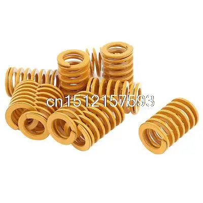 14mm x 9mm x 21mm Tubular Section Mold Mould Die Spring Yellow 10 Pcs