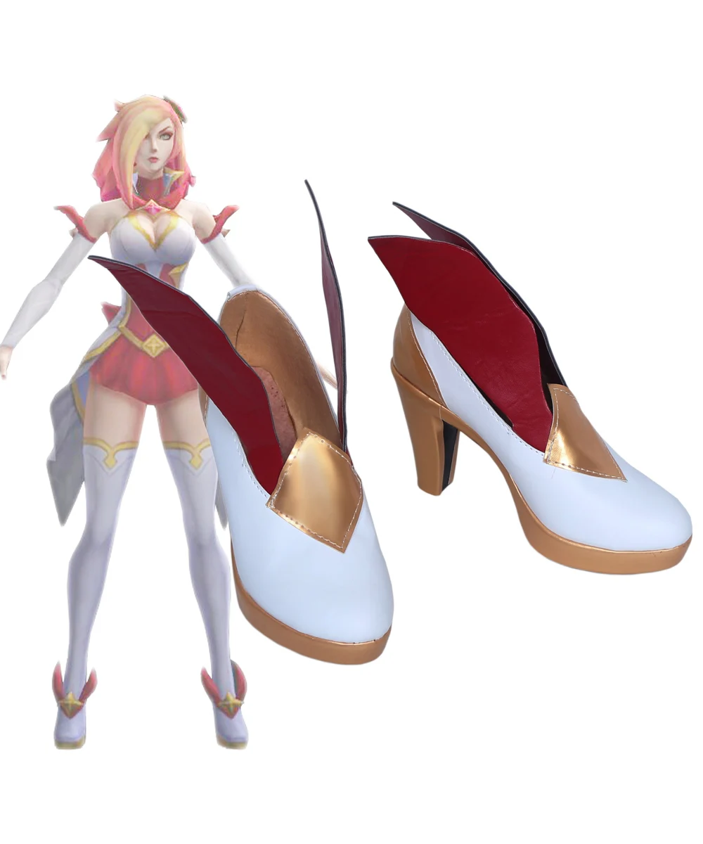 

Miss Fortune Cosplay Shoes LOL the Bounty Hunter Cosplay Boots High Heel White Shoes Custom Made