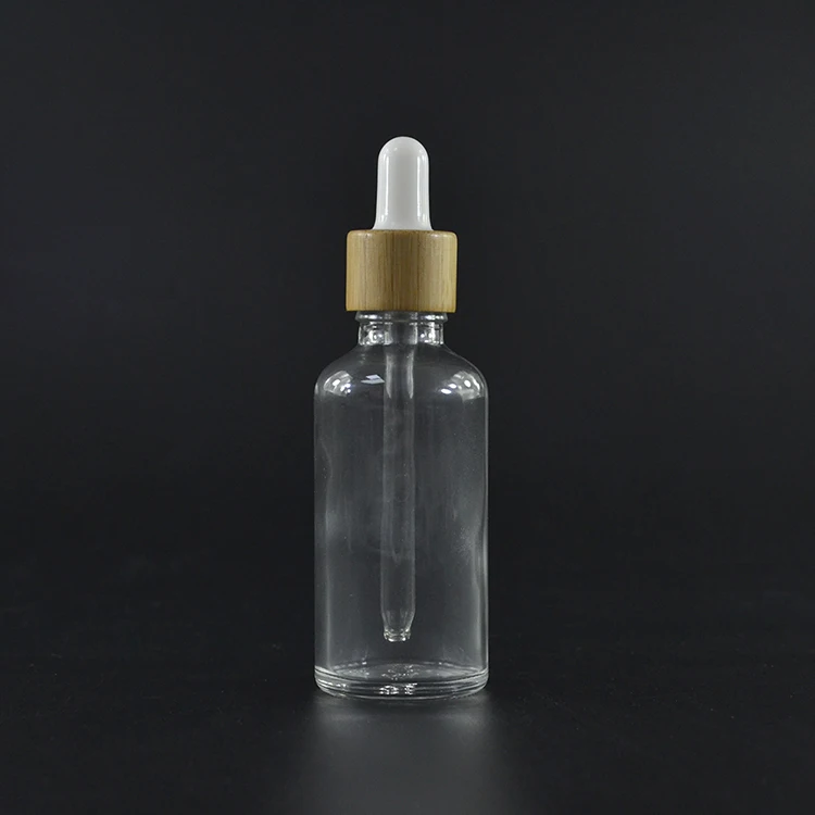 

1584pcs*50ml Clear essential oil bamboo dropper glass bottle
