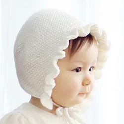 Cappelli per neonato primavera cappelli per maglieria fatti a mano in lana orecchio cappelli monostrato foglia di loto filati più caldi cappelli per bambini nuovo Unisex