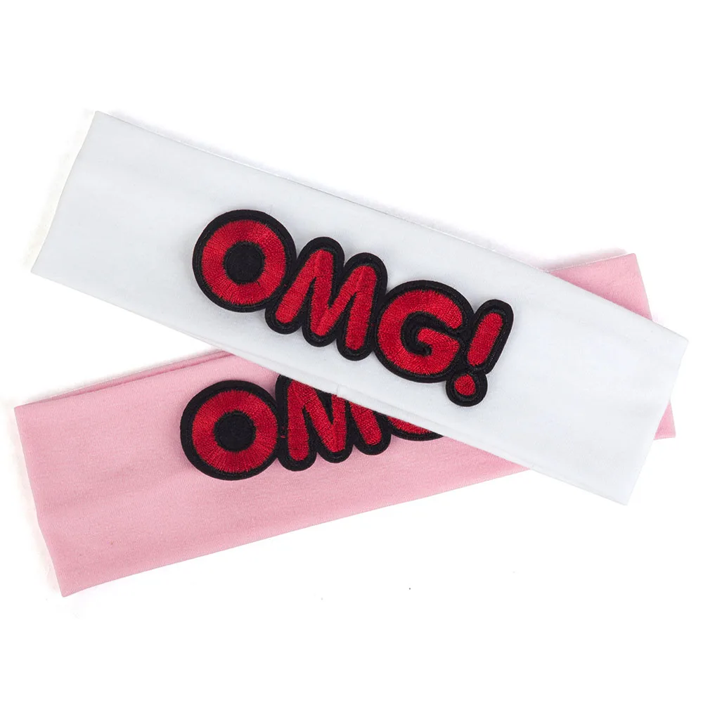 عصابات رأس مطاطية من القطن الناعم على شكل حرف OMG من Geebro للأطفال البنات والأولاد والأطفال، أغطية رأس عمامة، إكسسوارات رباط شعر هدية