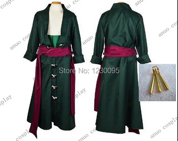 

One Piece Roronoa Zoro Cosplay Costume Men Kimono + Pant Uniform Outfits two years later