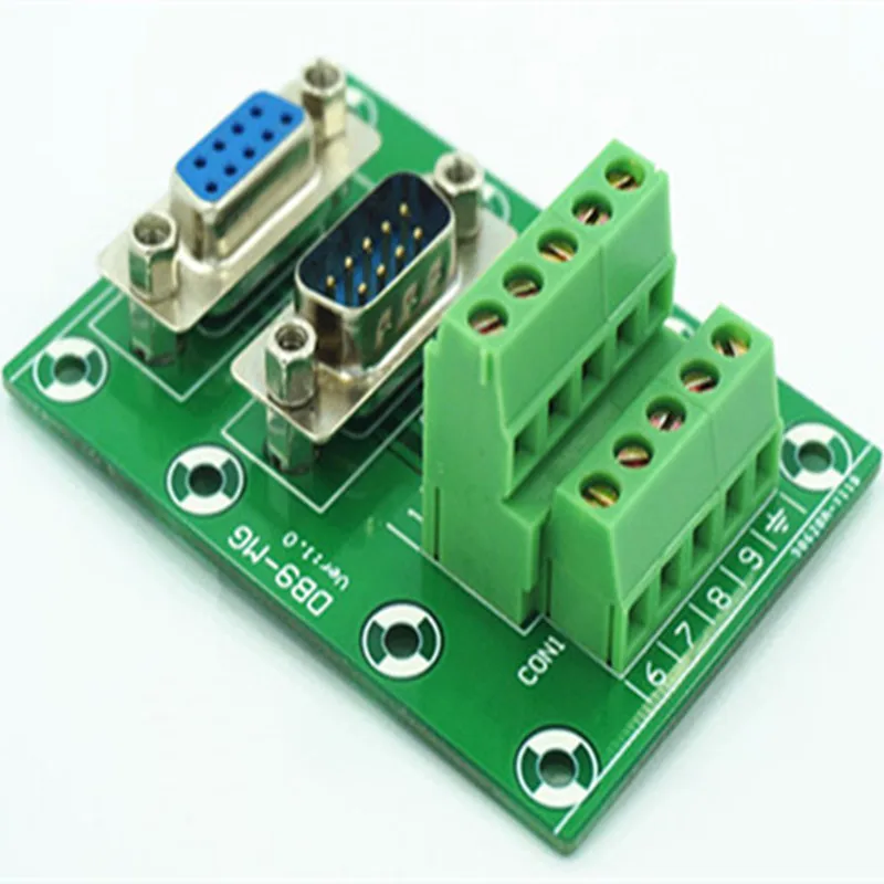 D-SUB DB9 Male / Female Header Breakout Board, Terminal Block, Connector.