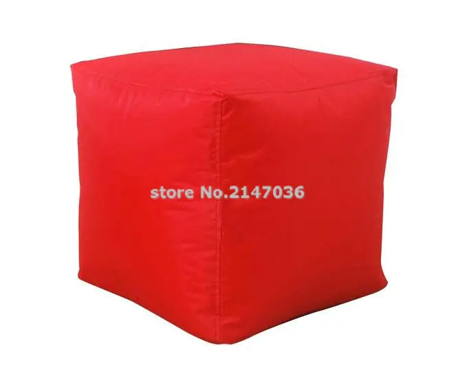 red color filling foam ottoman, waterproof bean bag feet stool, cover only