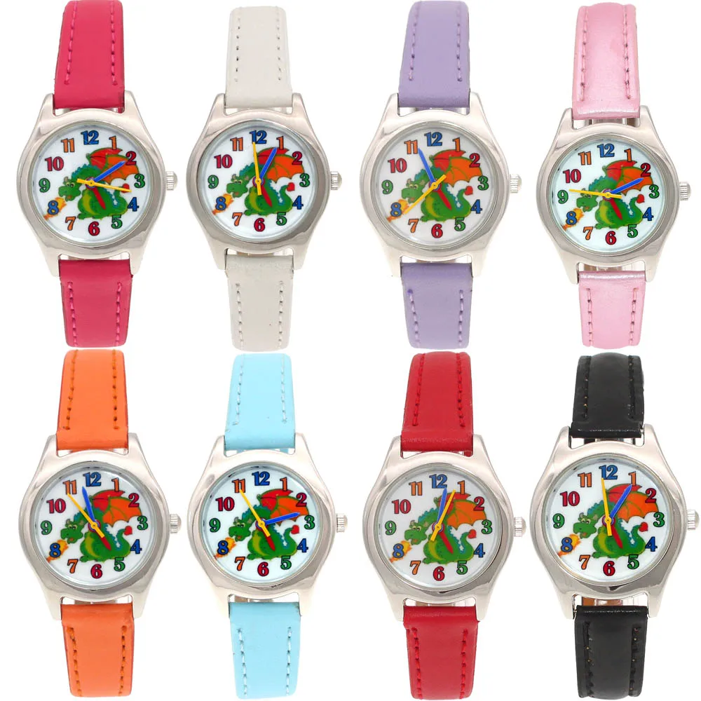 ไฟน่ารักไดโนเสาร์น่ารักเด็กของขวัญเด็กเรียนรู้ควอตซ์นักเรียนเด็กสัตว์นาฬิกาข้อมือ U86C xmas ของขวัญ