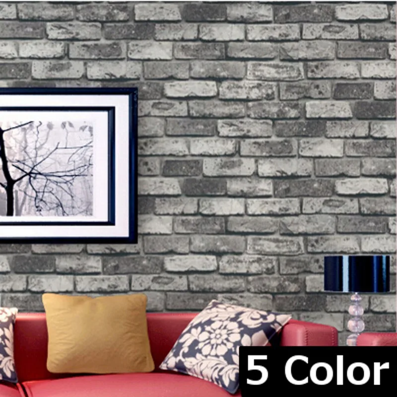 

beibehang wallpaper 5 color Dark Grey Realistic Real Look Brick/Stone Vinyl Textured Background 3d Wallpaper papel de parede