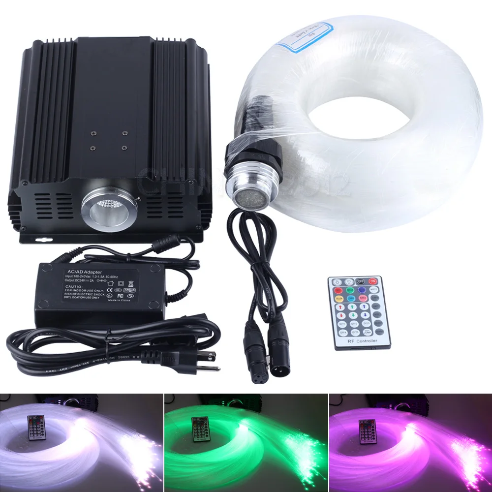 

DMX 45W RGB LED Fiber Optic Light Kit Mixed-Sized Different Optical Fibers RF Remote Control Starry Sky Ceiling Lightings