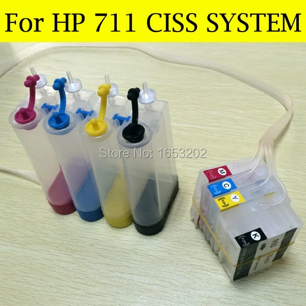 1 Set Best Continuous Ink Supply System For HP 711 Use For HP Designjet T120 T520 120XL 520 Printers With 711XL 711 CISS