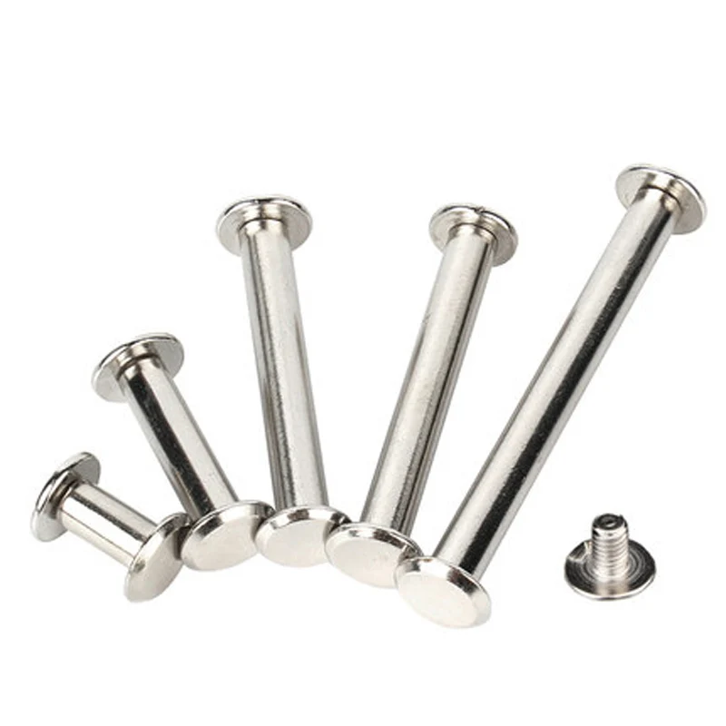 10pcs M4 304 stainless steel butt rivet Album screw Semi-hollow set mother and child rivets 5mm-40mm Length