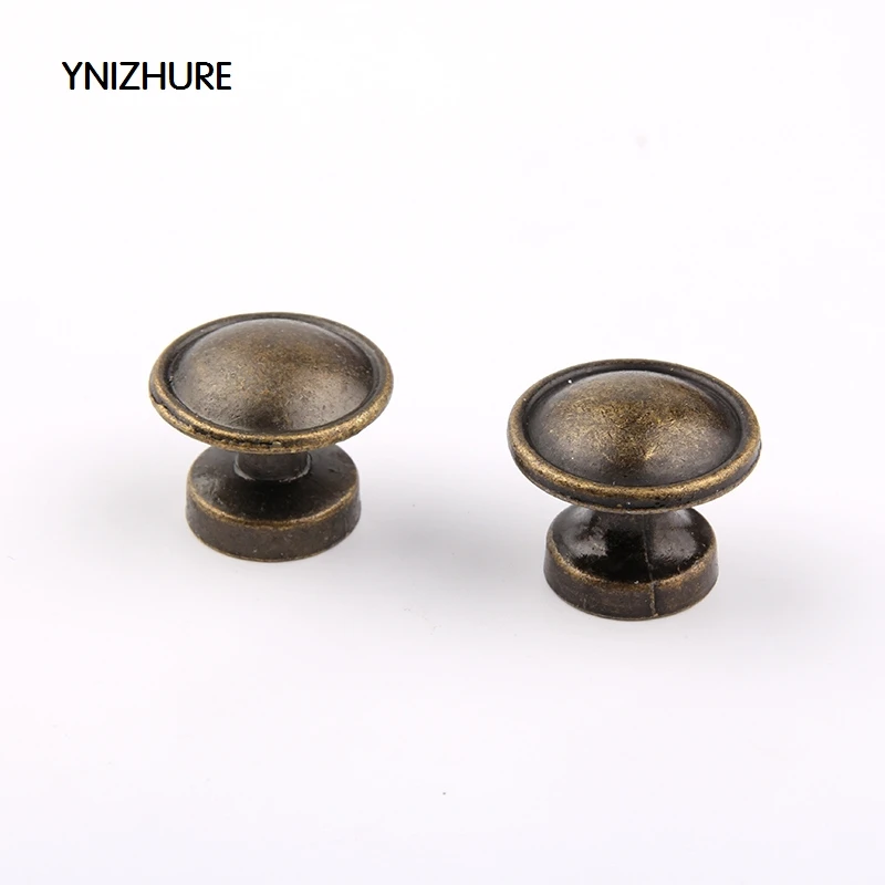 10pcs 25*21mm  Real  Single Hole Zinc Alloy Kitchen Furniture Knob Bedroom Drawer Pull Silver Antique Bronze Color