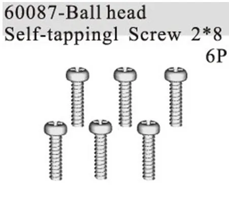 HSP part 60087 Ball Head Self-Tapping Screw (2*8mm) X6P For 1/8th RC model Monster Truck Truggy Buggy Car spare parts