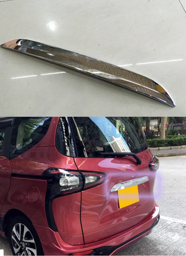 Car Accessories for Toyota SIENTA 2016 emblem tail gate trim strip,ABS chroming decorative rear door bright paillette Stickers