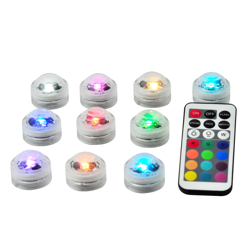 Kitosun 10pcs/1remote Battery Operated Waterproof Submersible Wedding Holiday Party Decor LED Light