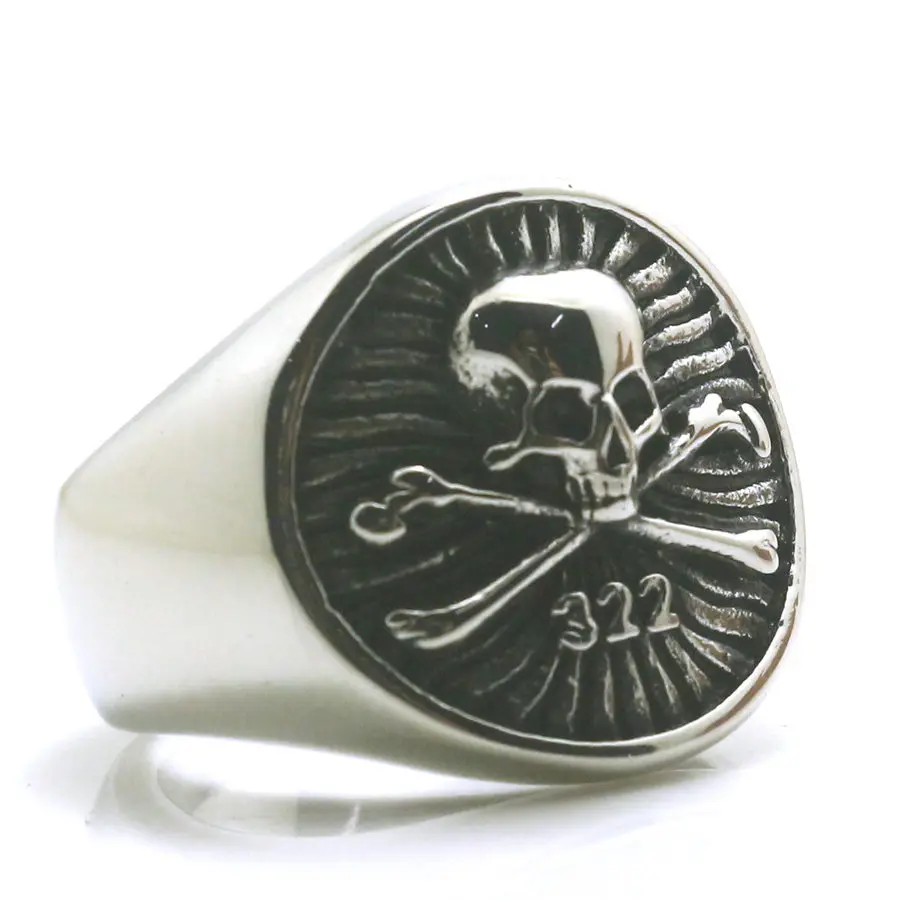 Size 6 To Size 15 Mens Boys 316L Stainless Steel Cool 322 Pirate Skull Newest Ring