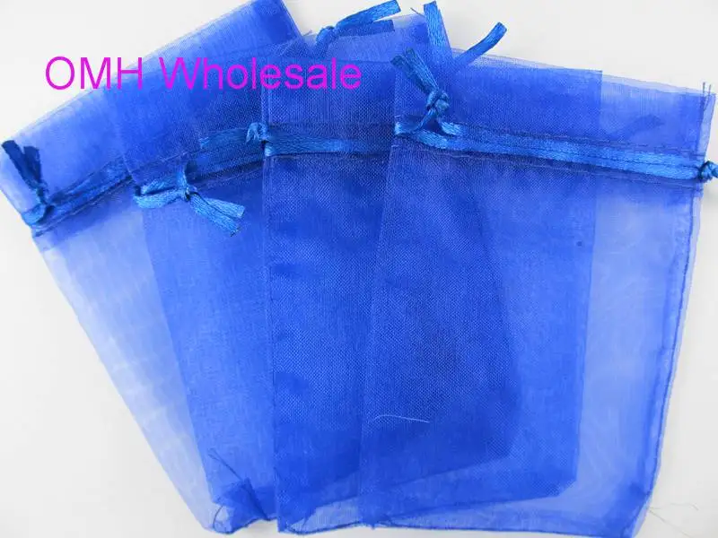 OMH wholesale 50pcs Dark blue The wedding get married Christmas Packaging bags jewelry voile gift bag BZ08-9