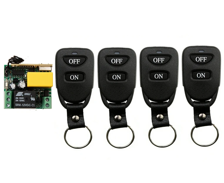 NEW!!!  AC220V Mini  1CH(channel) 10A  wireless remote control switch  1 piece receiver + 4 piece transmitter