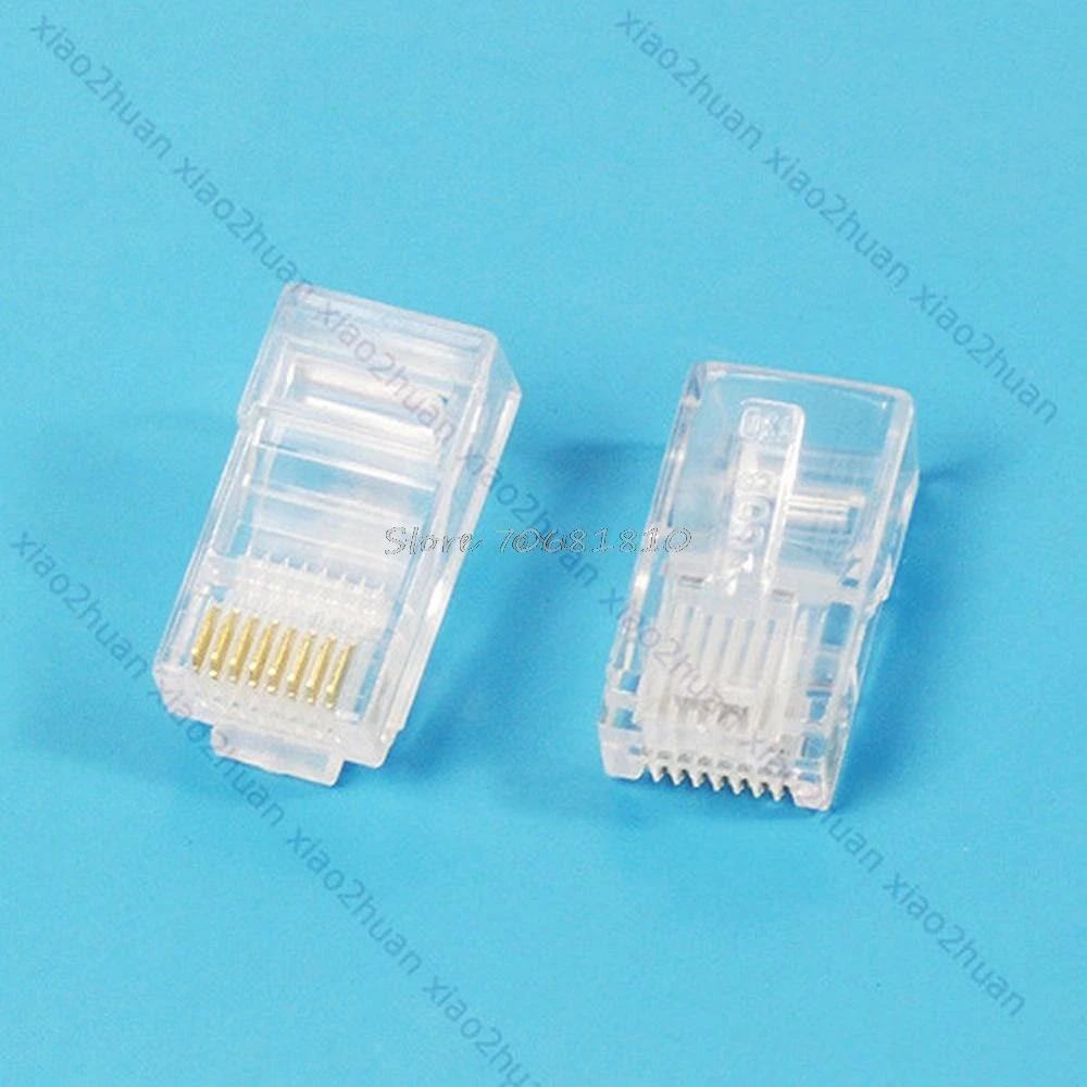 NEUE 25/ 100/200/500PCS Gold überzogene RJ45 Net Netzwerk Modulare Stecker Cat5 CAT5e Stecker 8P8C utp unshielded Modulare Rj45 Stecker