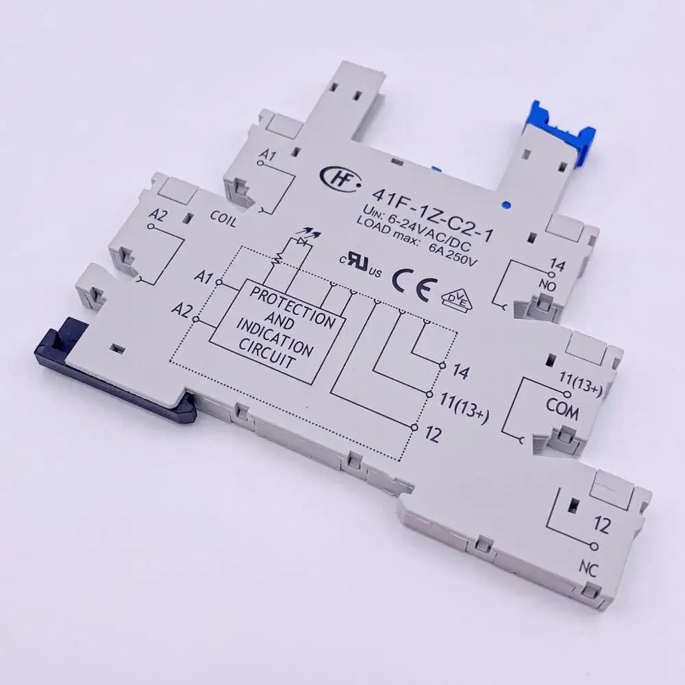 10Pcs 41F RELAY SOCKETS 41F-1Z-C2-1 INTEGRATED PCB MOUNT POWER RELAY WITH RELAY HOLDER AC&DC 6-24V VOLTAGE CONTACT  RELAY MODULE