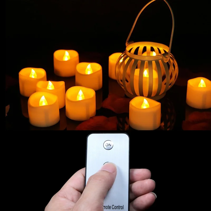 6 pieces Yellow Light Flickering Remote Control Led Candle,Electric Candle Light bombillas led and vela led parpadeante