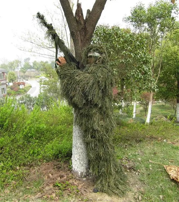 3D Universal Camouflage Suits, Woodland Clothes, Adjustable Size, Ghillie, Hunting Kits, Birding Suit, Hidden, 5 Pcs Hunting