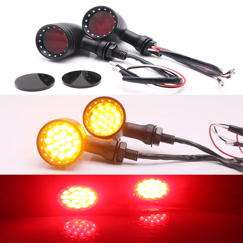 Universal Moto LED Turn Signal Lights Scooter Aluminum Alloy Warning Light 1 Pair Motorcycle led Brake Light 12V Indicator Lamp