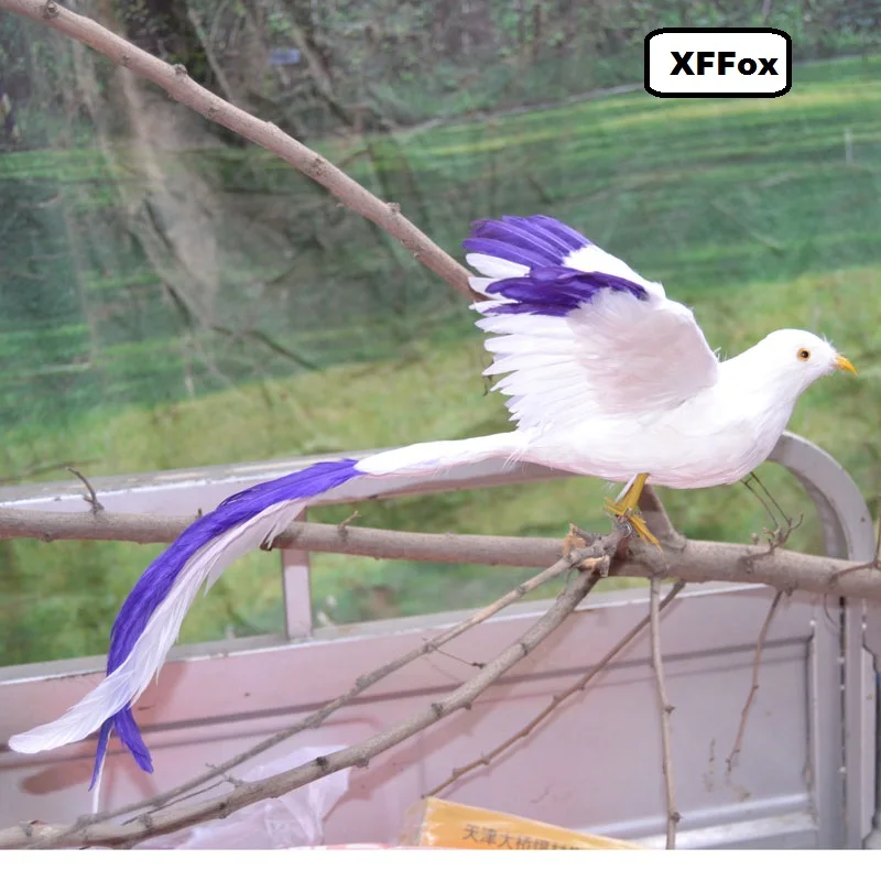 new simulation wings Phoenix bird model foam& furs long tail bird gift about 30x50cm xf0347