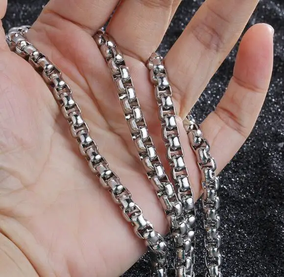 

2 Meter Lot Huge Heavy 5mm Stainless Steel Box Rolo Link Chain Jewelry Finding Marking Chain For DIY Jewelry