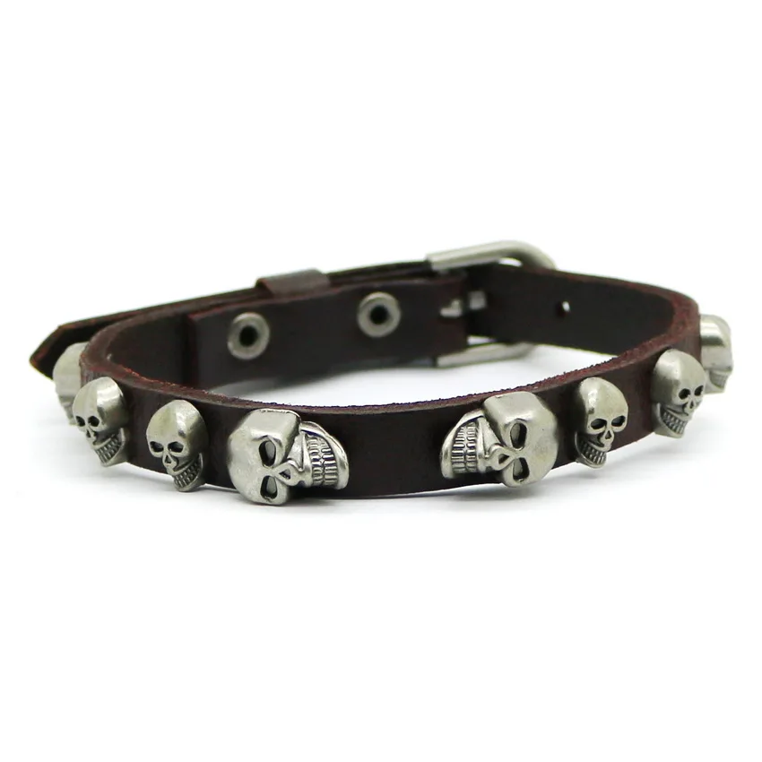 The new Men\'s Accessories Skull Bracelet 2016 Men\'s Fashion casual Skull Retro Bangle bracelet