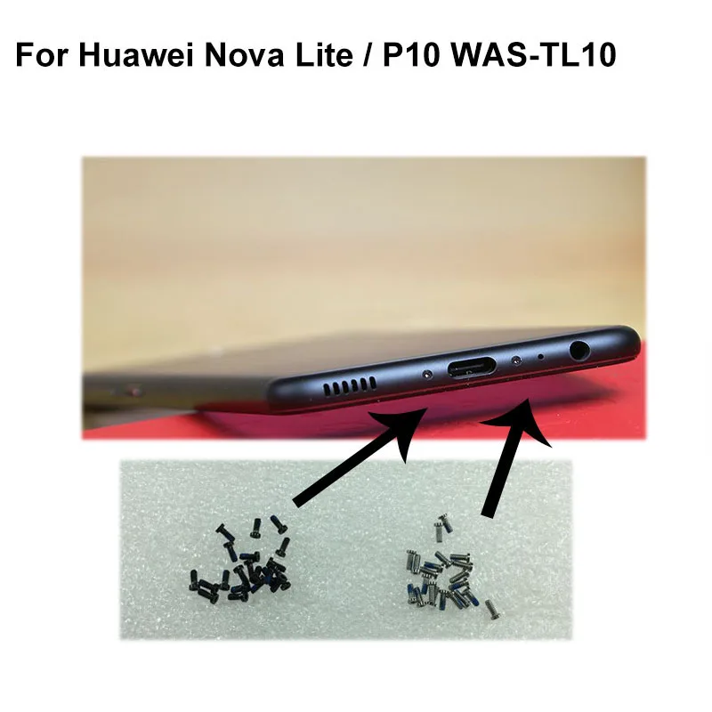 2PCS silver For Huawei P10 P 10 WAS-TL10 Buttom Dock Screws Housing Screw For Huawei Nova Lite Mobile Phones