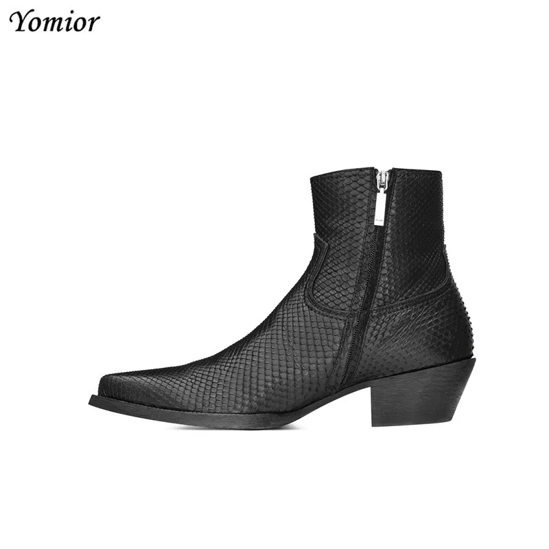 

Yomior New Autumn Winter Men Ankle Boots Genuine Leather Formal Dress Platform Chelsea Boots Handmade Business Office Work Boots