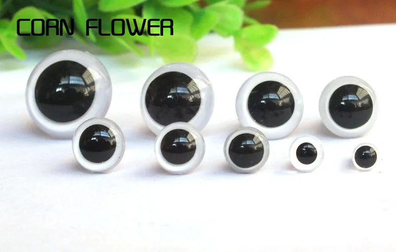 100pcs Stuffed Toy Eye Animal Toy Wholesale 5-18mm White Color Plastic Safety Eyes For Toys Multicolor Plush Animal Eyes