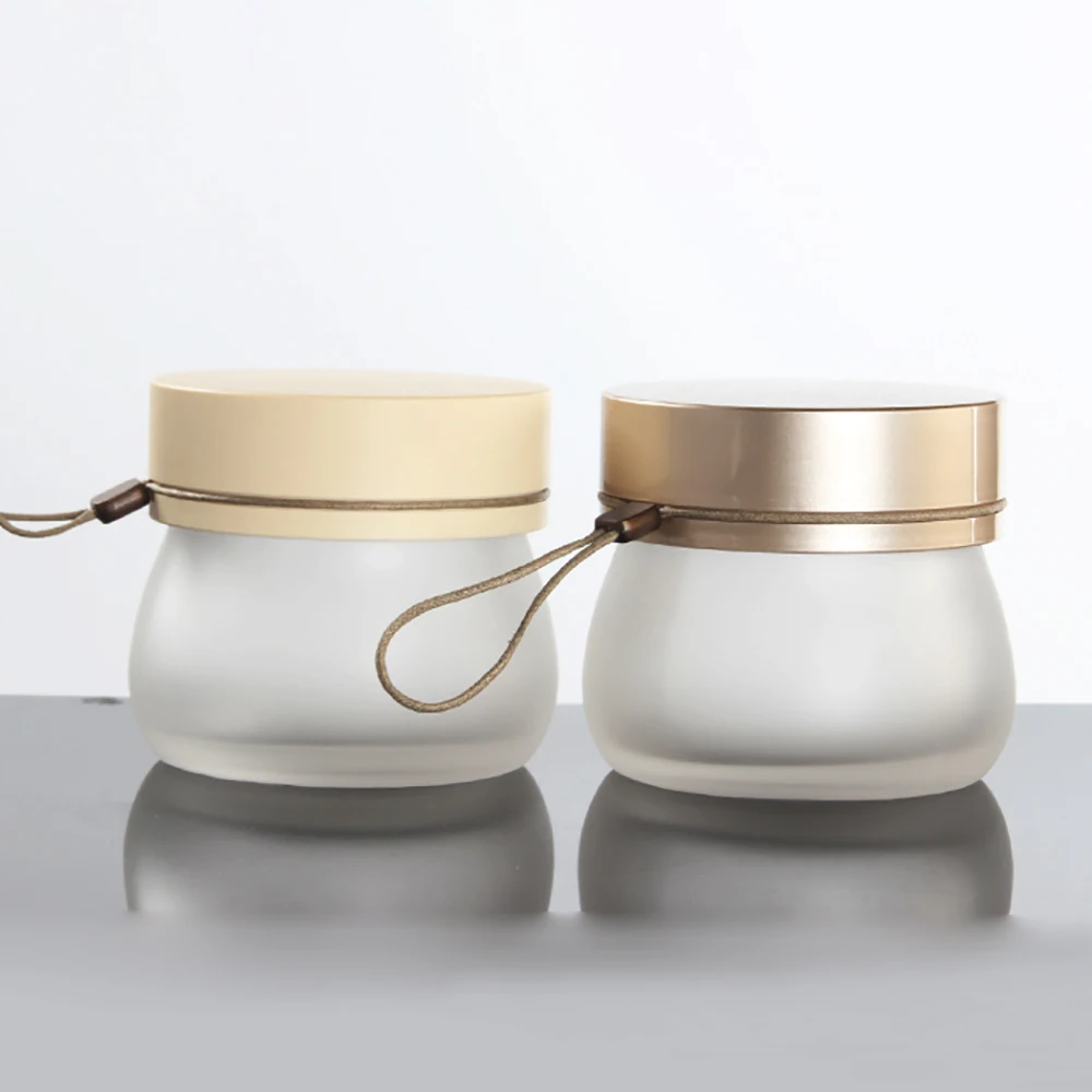 

50pcs/lot Clear Frosted Glass Cream Jar,Large Capapcity 100g Container with Lids