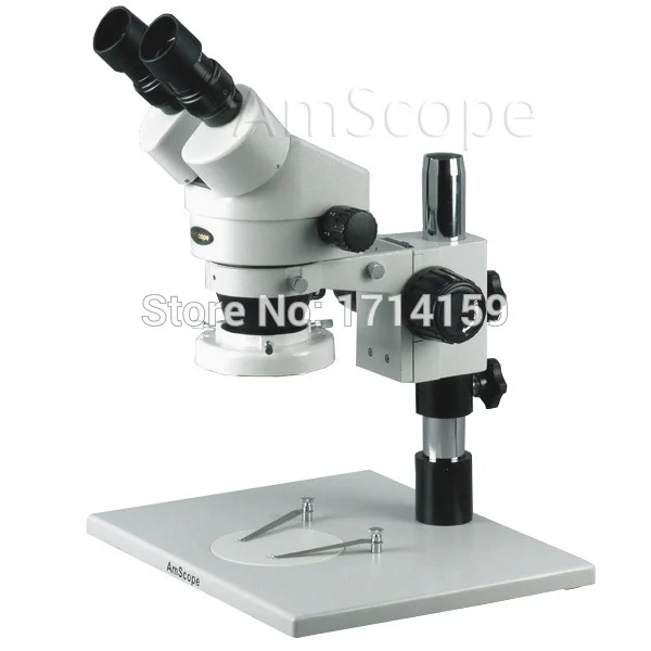 AmScope 7X-45X Inspection Zoom Stereo Microscope with Super Large Stand