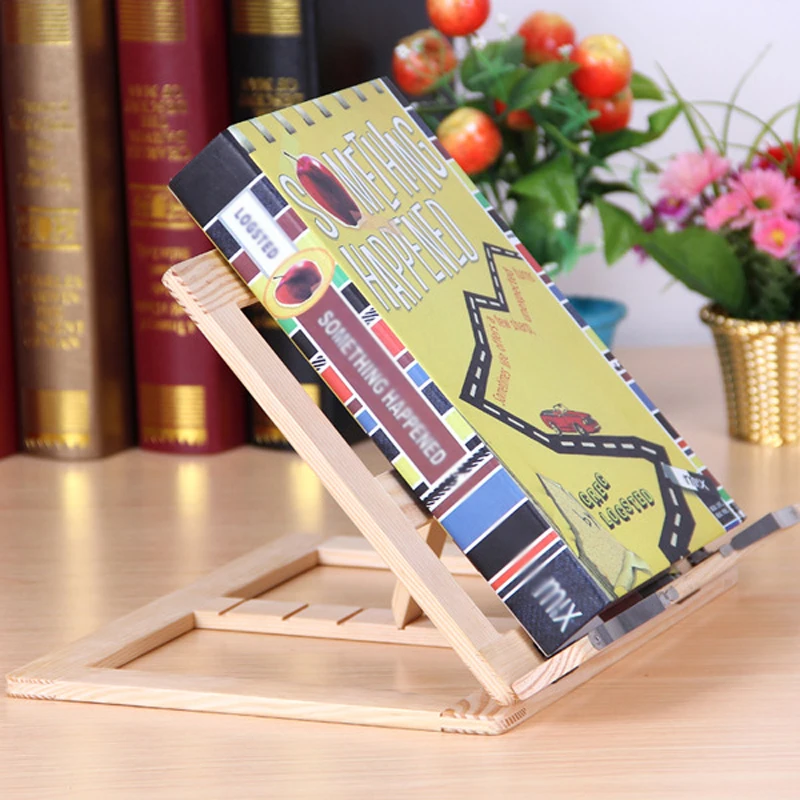 Creative Wooden Frame Reading Bookshelf Bracket Book Bookends Tablet PC Support Music Stand Wood Table Drawing Easel Stationery