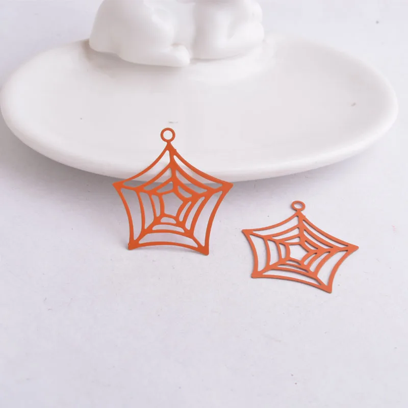50 Stück AB1030 30mm*33mm Halloween Reticular Charms Blaue Ohrringe Anhänger – Detail 12